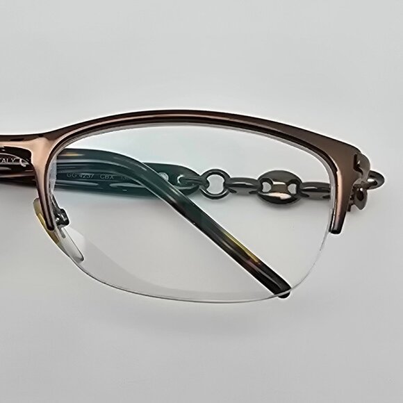 Gucci GG4237 CBX Chocolate Tortoise Semi Rimless Eyeglasses Frame Italy 52mm - Picture 12 of 13